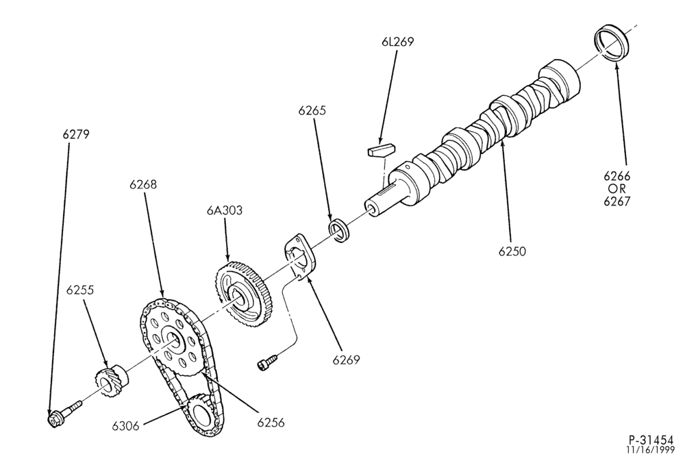 Схема 6 CYL. 4.2L-Camshaft, gear & bearings-F150 (exc. 7700)