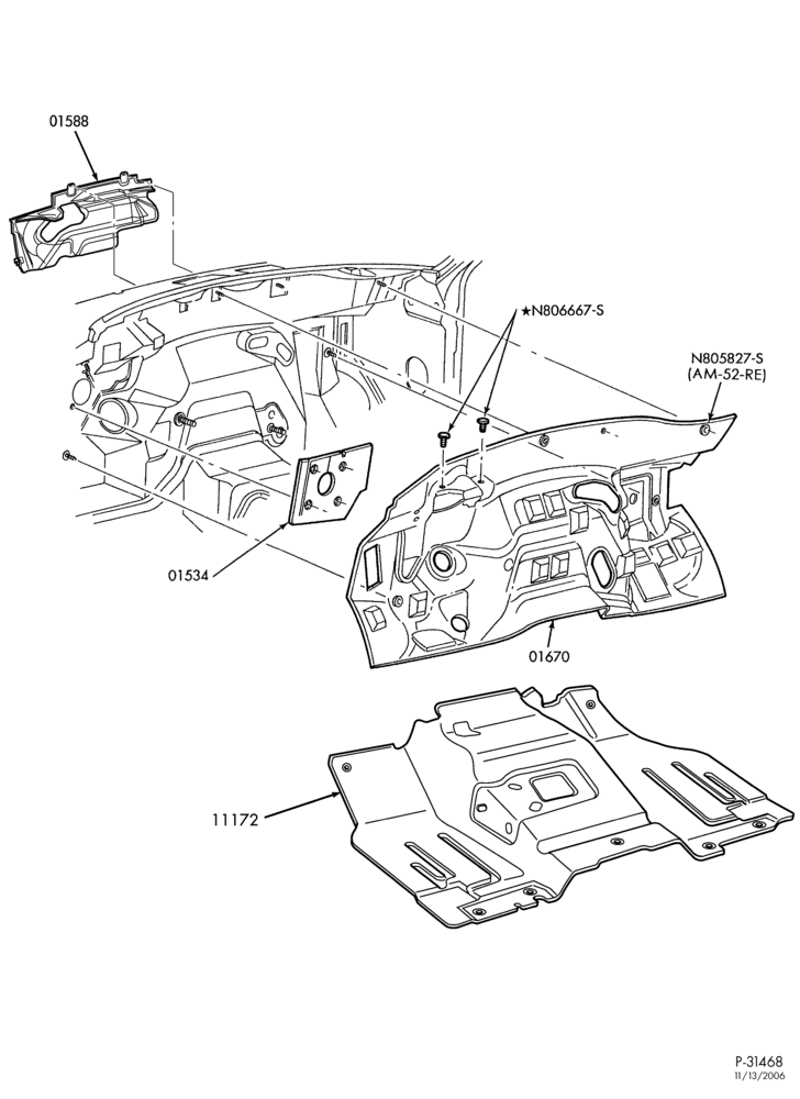 Схема SOFT, INTERIOR TRIM-Dash insulator-F150