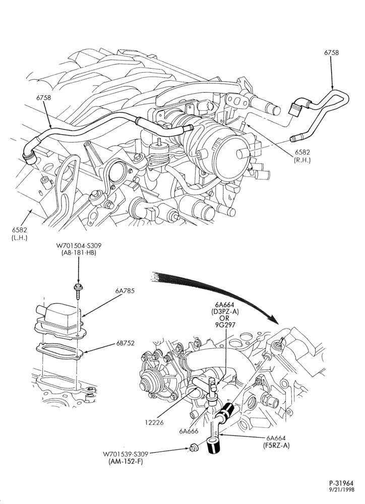 Схема 6 CYL. 2.5L - DOHC-Crankcase ventilation system