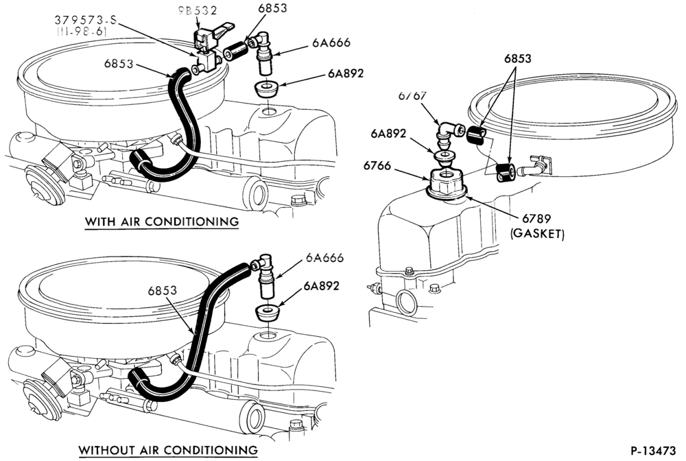 Схема 6 CYL. 3.3L (200 C.I.D.)-Crankcase ventilation system