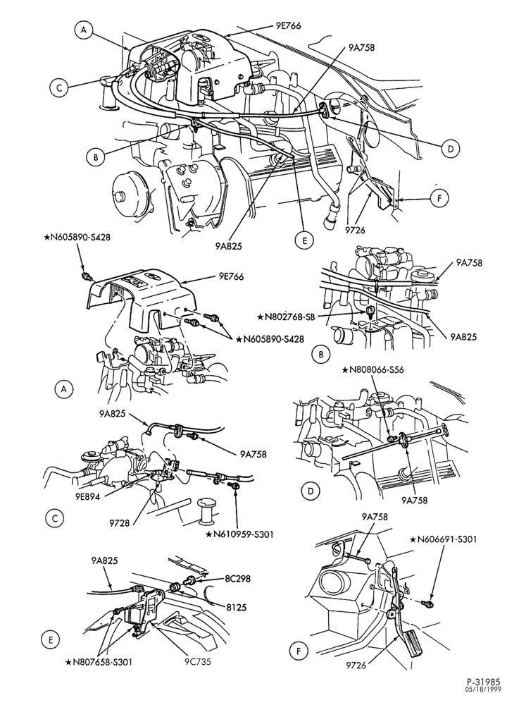 Схема Воздушный фильтр, CHOKE, ACCEL, SPEED CONTROL-Speed control - speedometer cables, controls & related parts