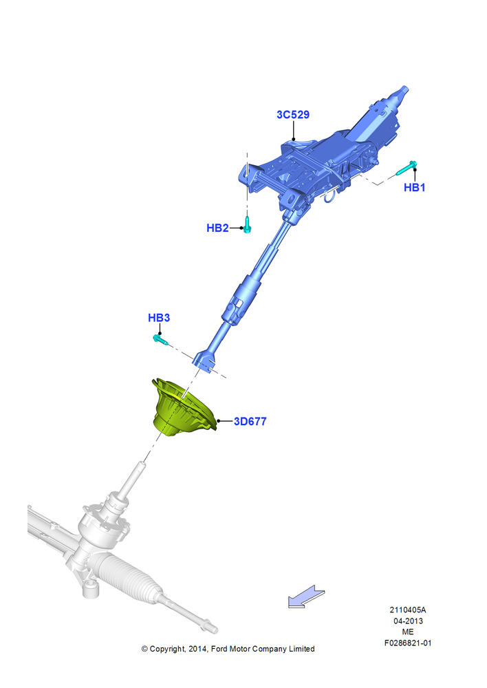 Схема Рулевая колонка, With Manual Tilt/Slide Stg Column; 21.04.2014–13.08.2019