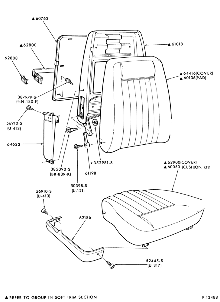 Схема SEATS AND SEAT BELTS-Front seat parts - bucket - lower half  - split bench - reclining
