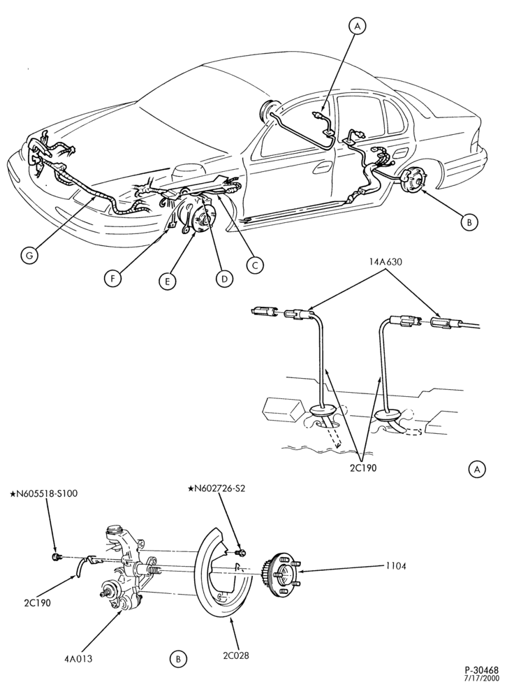 Схема BRAKES-Disc brake system - anti-lock system - wiring - Page A