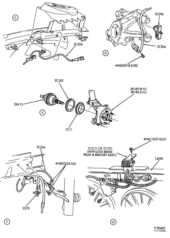 Схема BRAKES-Disc brake system - anti-lock system - wiring - Page B