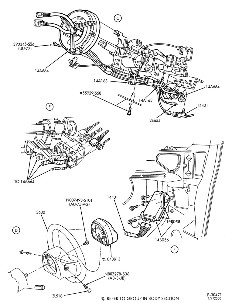 Схема ELECTRICAL SYSTEMS-Air bag module, sensor & wiring - Page B