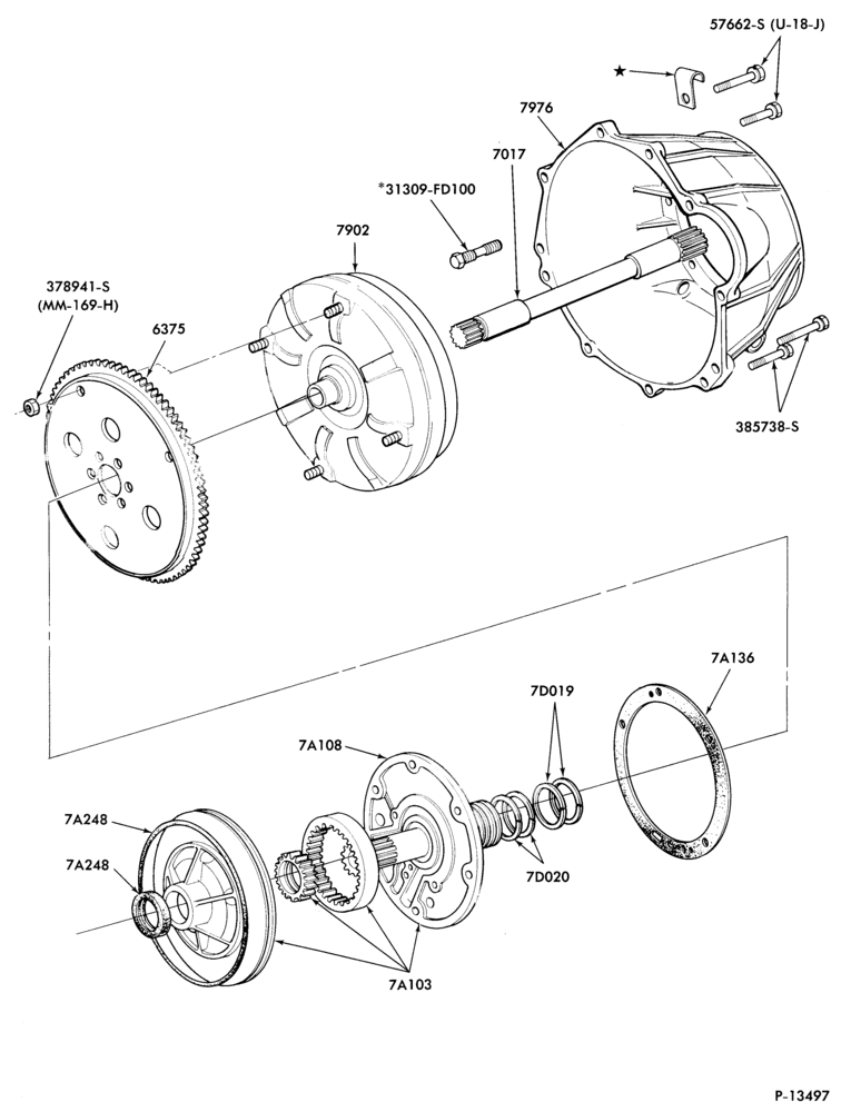 Схема JATCO TYPE - INTERNAL PARTS-INTERNAL PARTS- converter assy., oil pump installation-G,MG