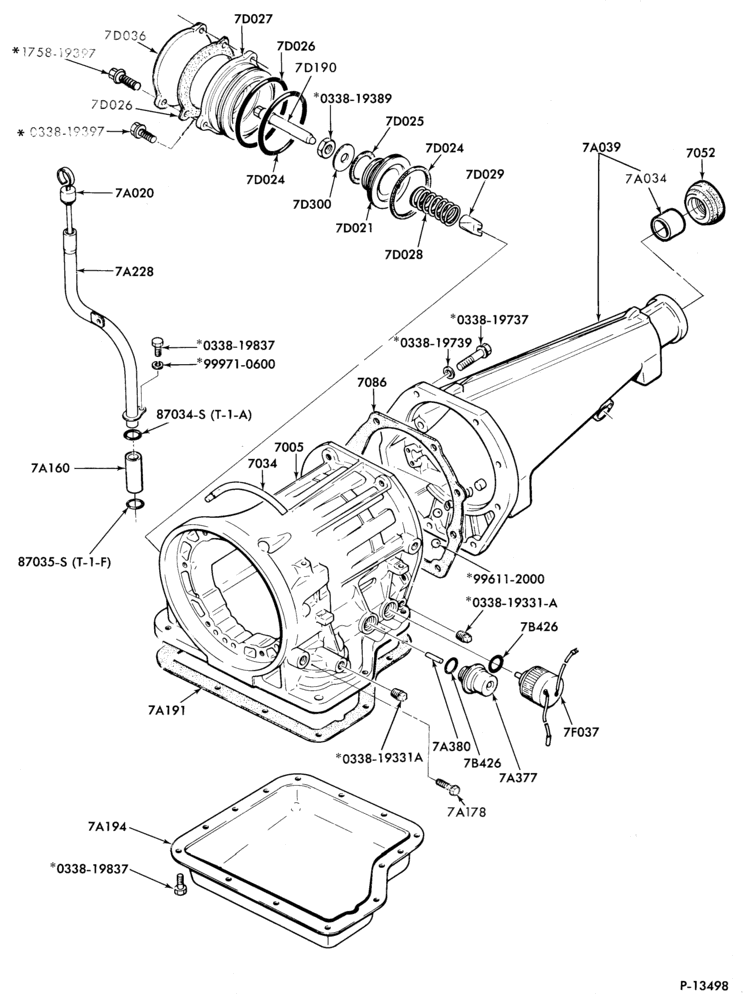 Схема JATCO TYPE - INTERNAL PARTS-INTERNAL PARTS- case, extension housing and converter-G,MG