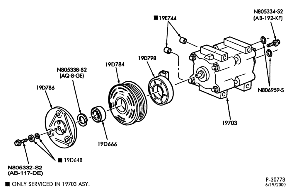 Схема AIR CONDITIONER-Compressor & clutch - 4 cyl. 2.0L