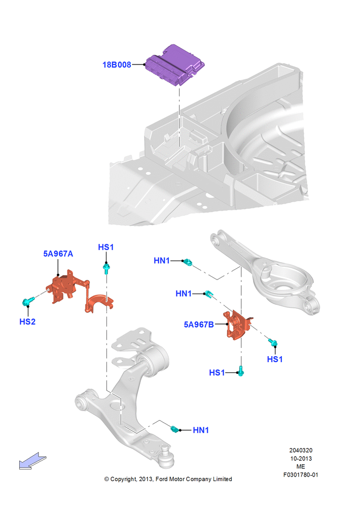 Схема Электронное управление амортизаторами, Continuous Cntrl Damping Suspension; 21.04.2014–13.08.2019