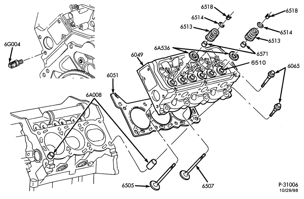 Схема 6 CYL. 4.2L-Cylinder head, valves & related parts-F150/250
