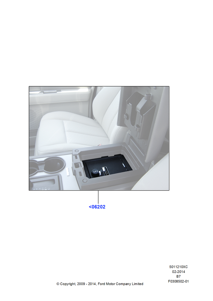 Схема Консоль напольная, Accessory - Console Vault; 29.06.2009–11.08.2014