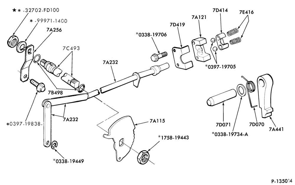Схема JATCO TYPE - INTERNAL PARTS-INTERNAL PARTS- parking pawl and manual control linkage-G,MG