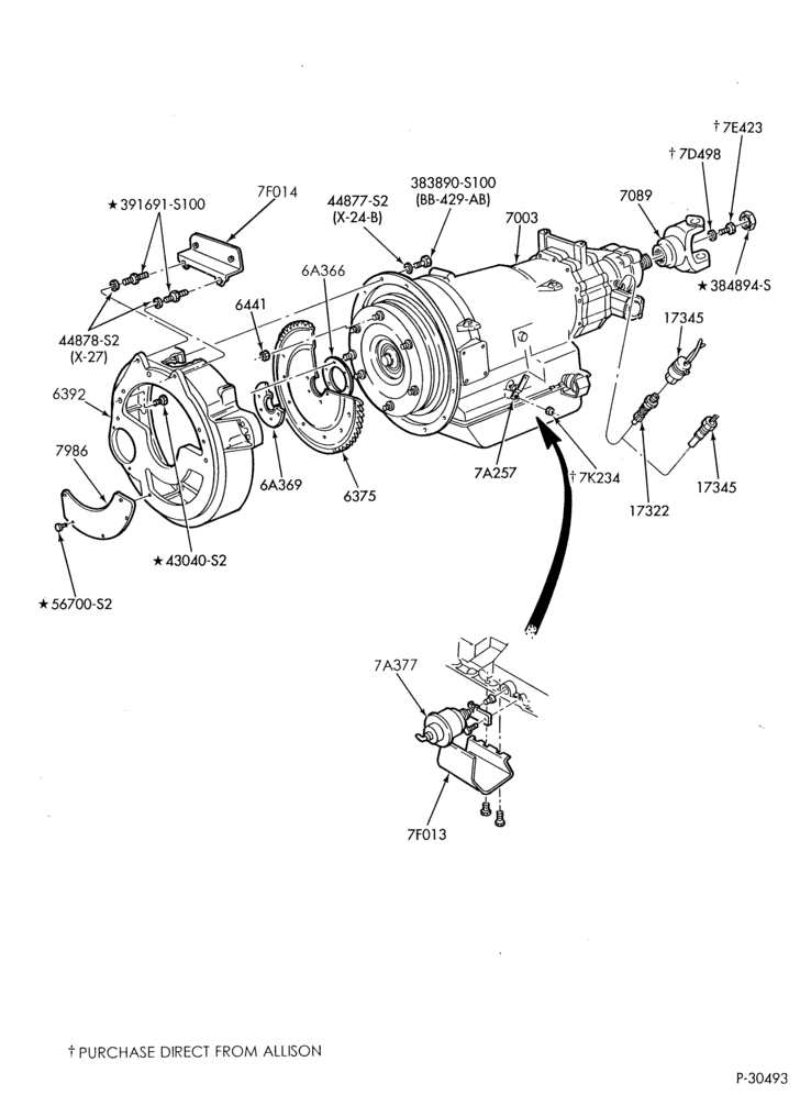Схема MT 643, MT 653 & MT 654-TRANSMISSION and CONVERTER - MT 643, MT 653 & MT 654 - installation - exc. 6 cyl. FD-1060 & FD-1460 diesel-B600/700