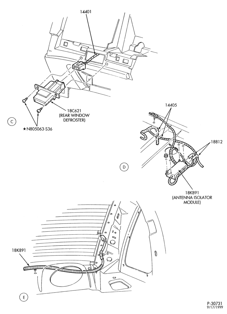 Схема HEATERS-Heated back window - defroster - Page B