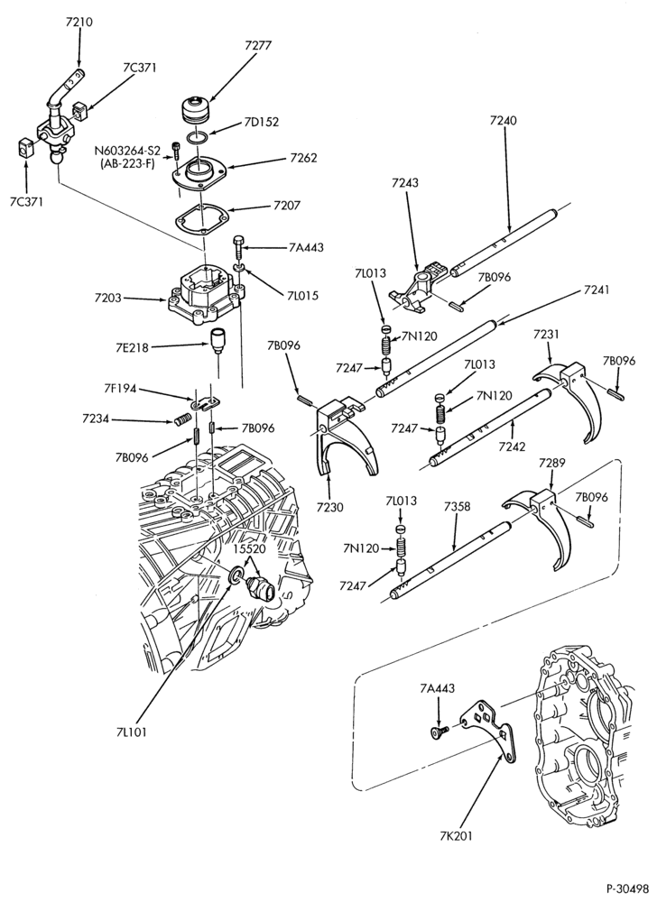Схема TRANSMISSION NOISE SHIELD-Transmission shift forks - 5 speed - ZF-F150/350,F(Super Duty)
