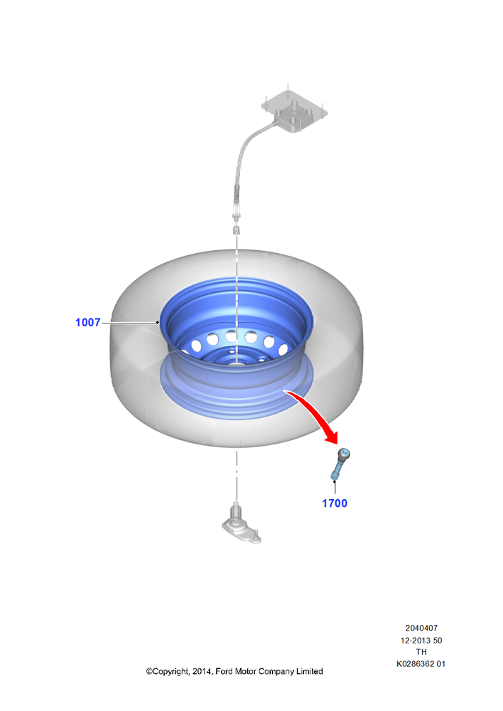 Схема Spare Wheel, Conventional Spare Wheel - Steel; 21.04.2014