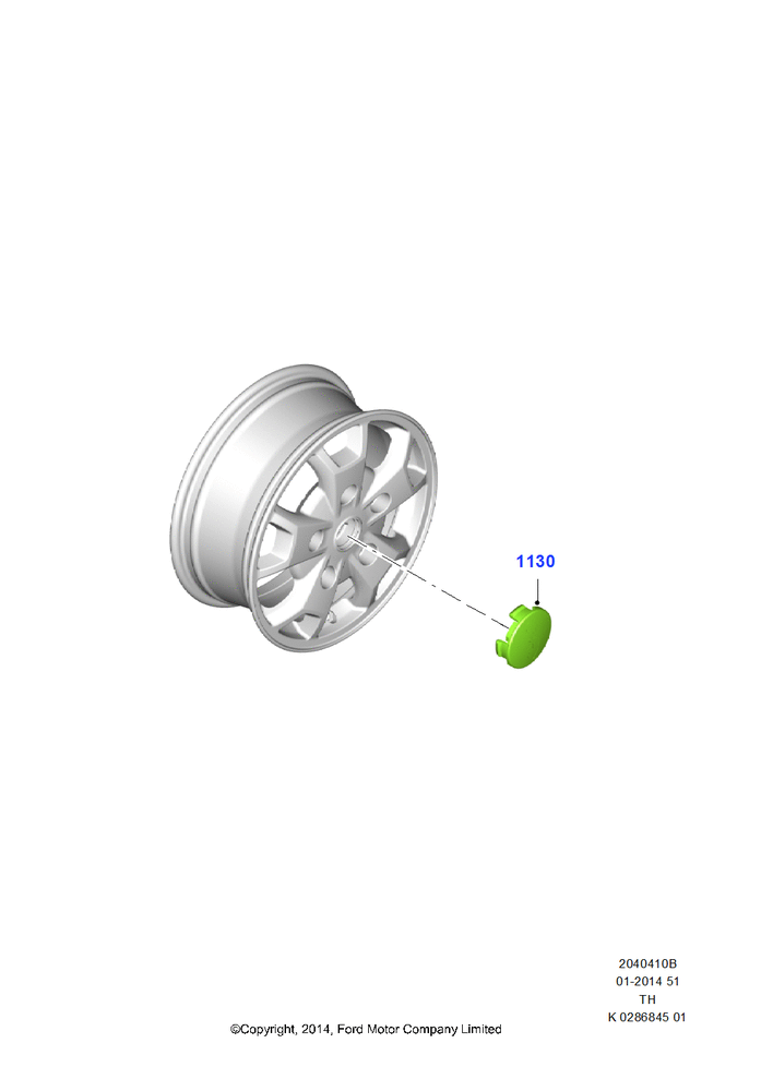 Схема Wheel Ornamentation, 6.5 x 16" Alloy - Style A, With 6.5 X 16" Alloy Wheel; 21.04.2014