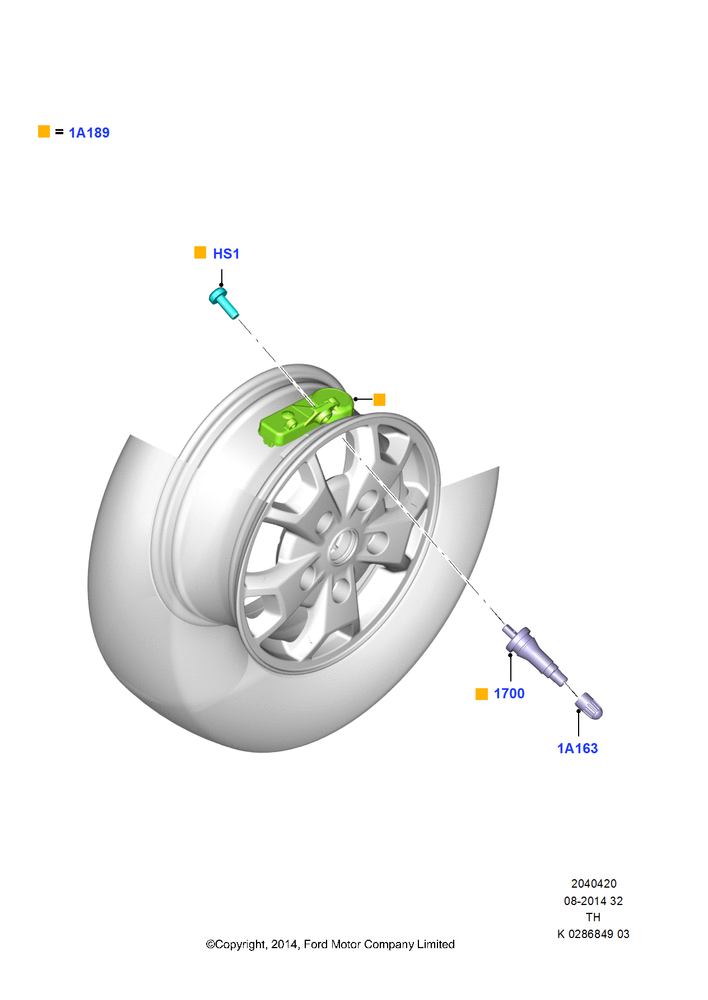 Схема Система контроля давления в шинах, With 4 Wheel Tire Pressure Sensors; 21.04.2014