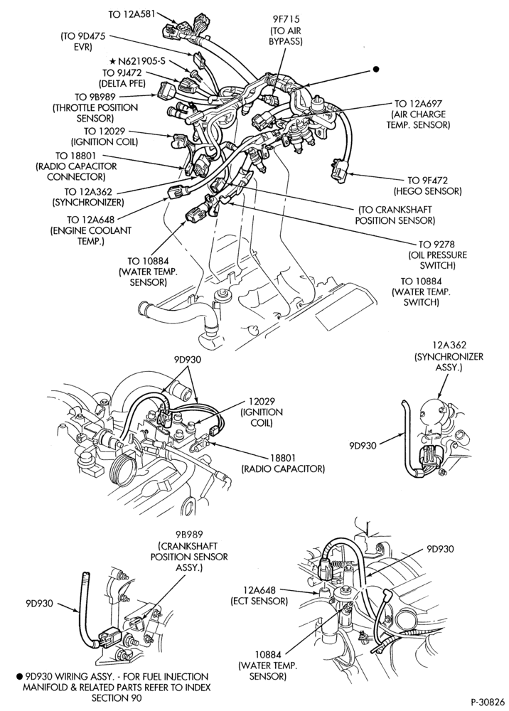 Схема ELECTRICAL SYSTEMS-Wiring system - body - engine - 6 cyl. 3.8L - exc. S/C - Page A