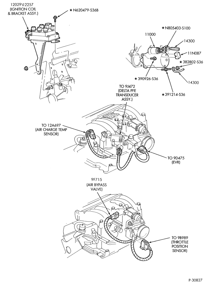 Схема ELECTRICAL SYSTEMS-Wiring system - body - engine - 6 cyl. 3.8L - exc. S/C - Page B