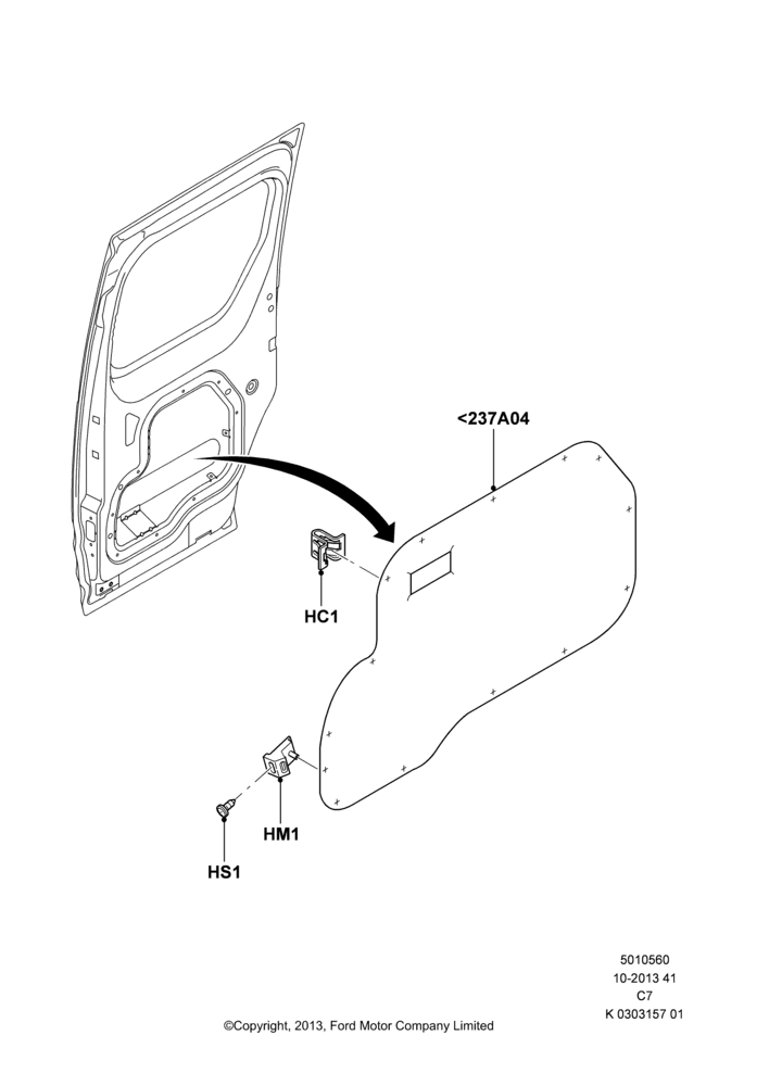 Схема Sliding Door Trim Installation, (+)"CDN/PR/USA"; 01.04.2009