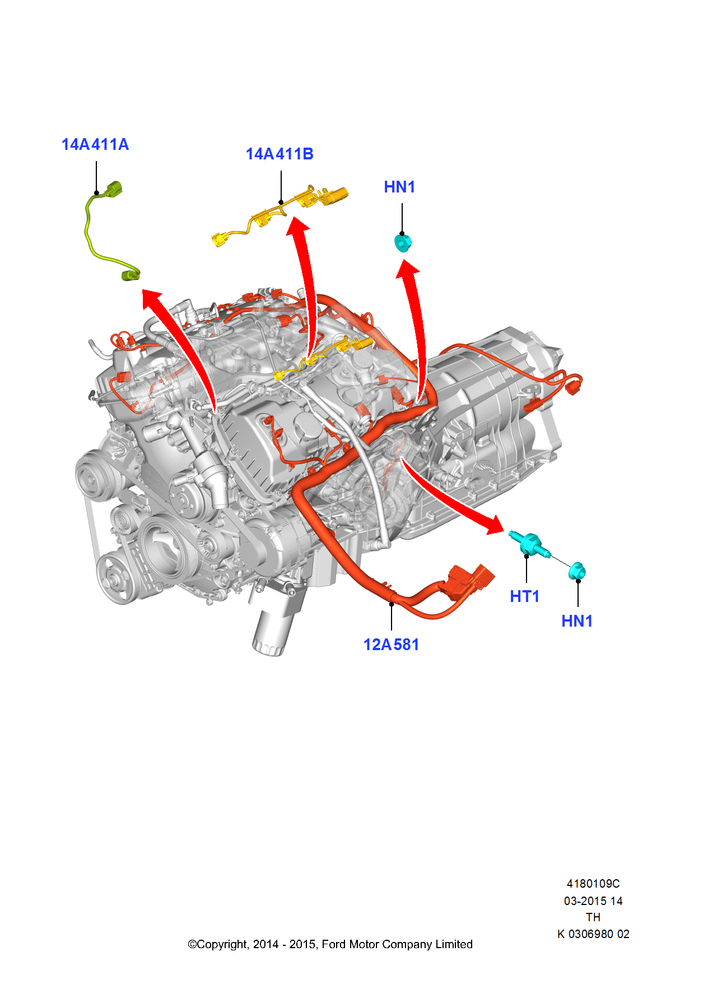 Схема Проводка двигателя и КПП, 3.5L Cyclone V6 Petrol TIVCT, 3.7L 4V PFI V6 NA Gas, 3.5L V6 GTDI; 21.04.2014