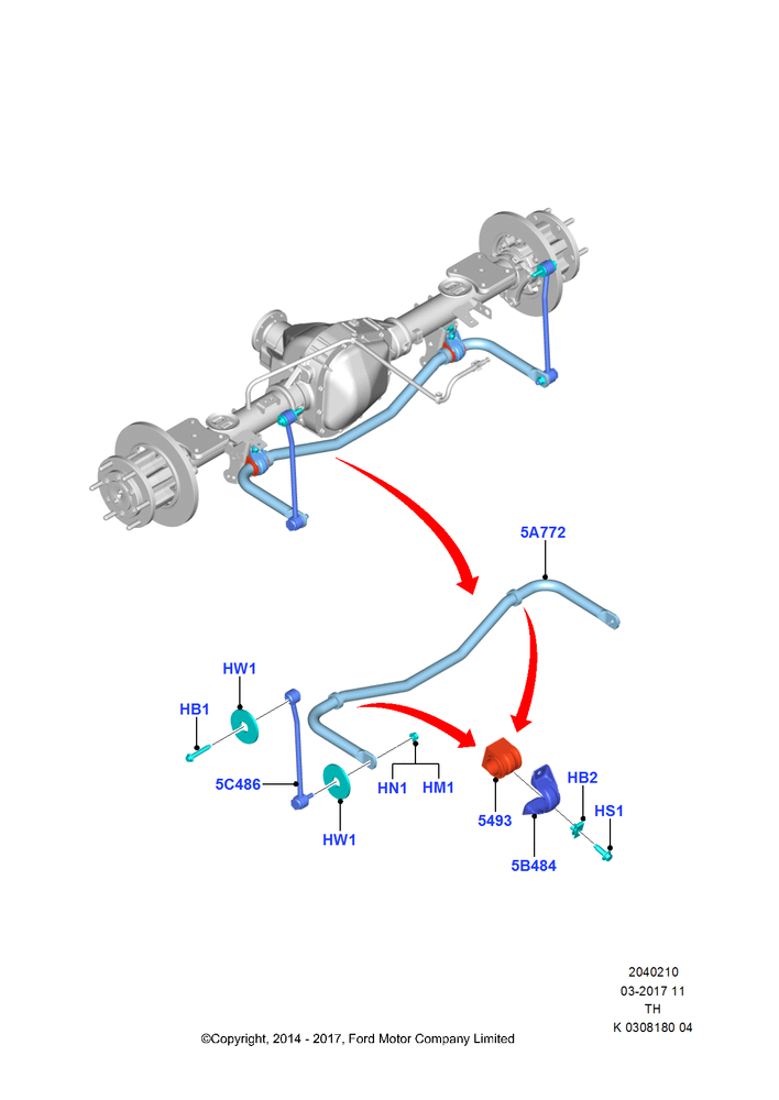 Схема Задняя поперечина и стабилизатор, All Vehicles With Rear Stabilizer Bar; 21.04.2014