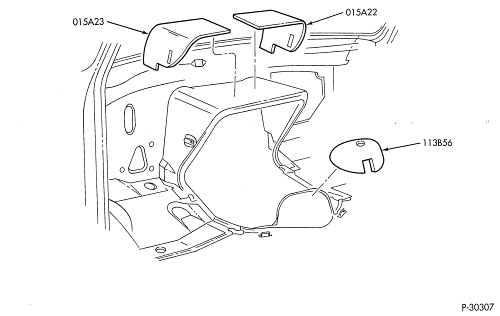 Схема SOFT, INTERIOR TRIM-Center floor pan & dash insulators - 8 cyl. 7.3L diesel-E350/450