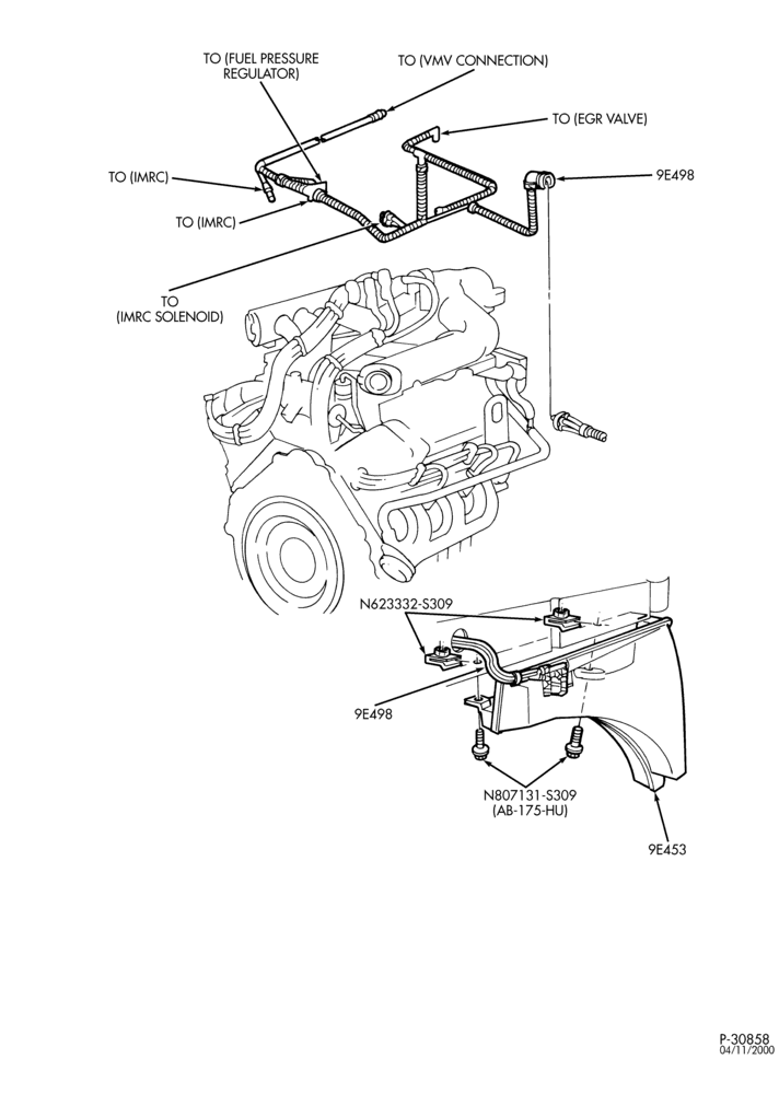 Схема 6 CYL. 4.2L - GAS-Emission system - exhaust gas recirculation (E.G.R.)