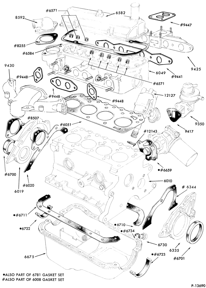 Схема 4 CYL. 1.6L (98 C.I.D.)-Cylinder block and related parts