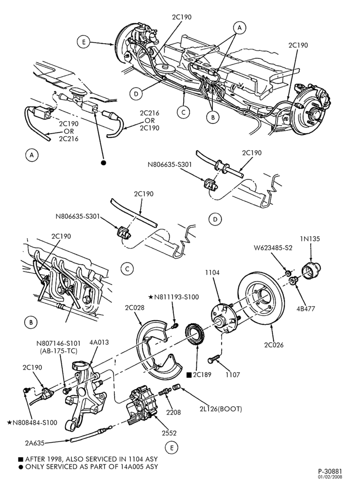 Схема BRAKES-Brake assembly - disc rear - mounting - B/T 74 - with ABS
