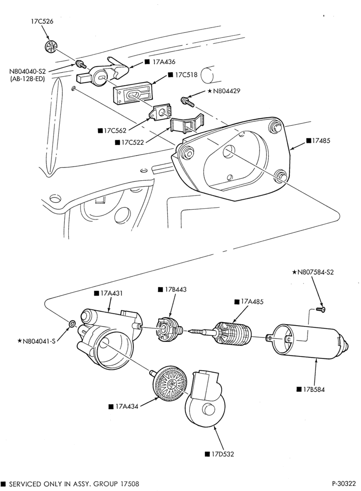 Схема SPEEDOMETER, BUMPERS, MIRRORS AND WIPERS-Windshield - wiper motor