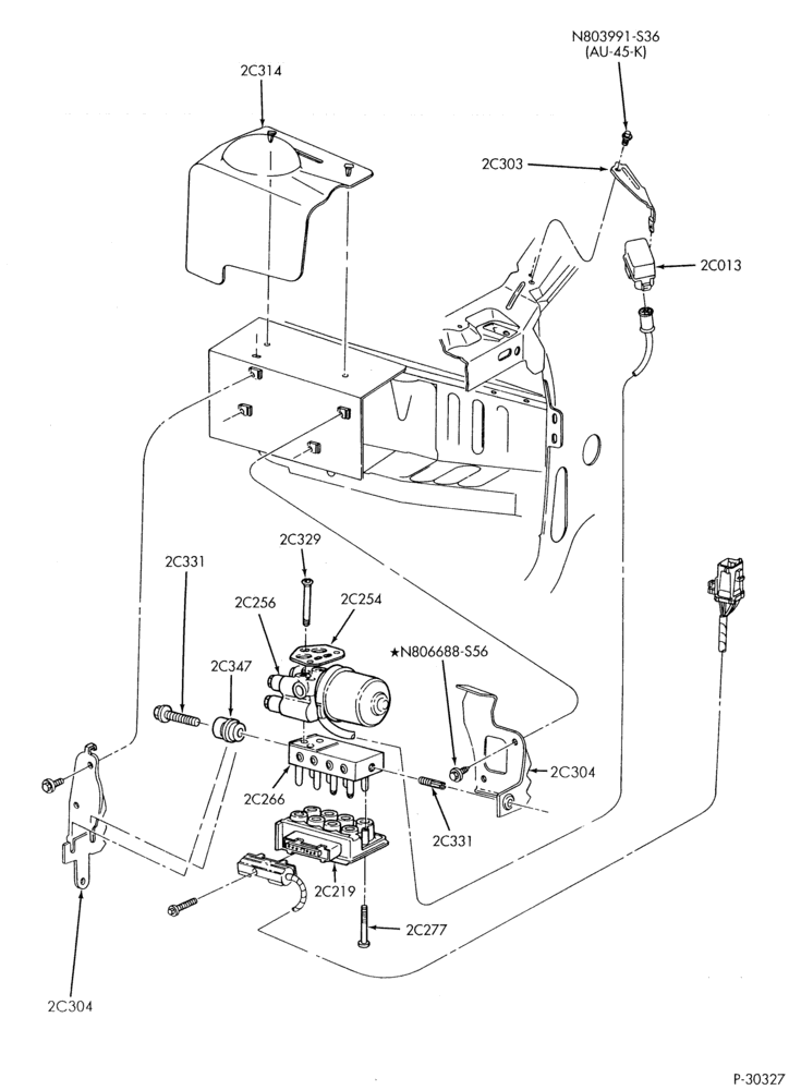 Схема BRAKES-Brake anti-lock control installation - without traction control