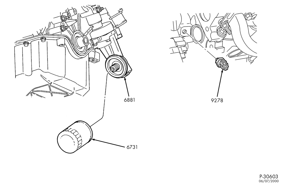 Схема 6 CYL. 4.2L-Engine oil filter & pressure switch - without oil cooler-E150/250
