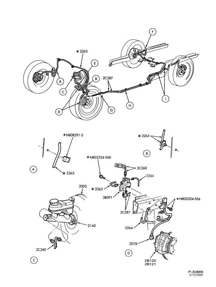 Схема BRAKES-Disc brake system - B/T 74 - without anti-lock - Page A