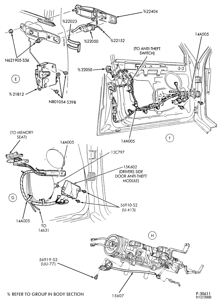 Схема Стартер, IGNITION AND HEADLAMP SWITCHES-Anti-theft alarm, wiring & related parts - Page B