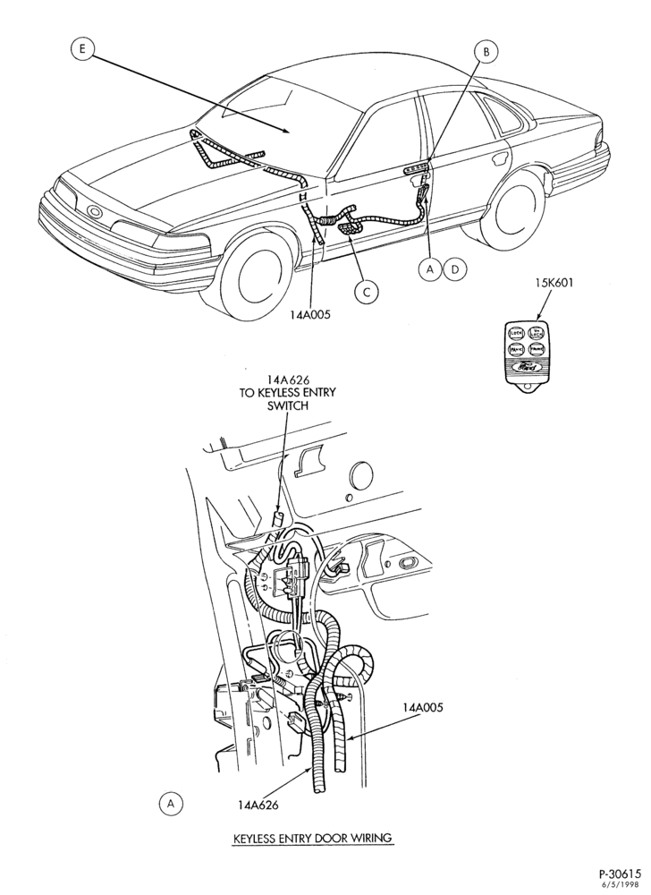 Схема ELECTRICAL SYSTEMS-Keyless, remote, illuminated entry system & related parts - Page A
