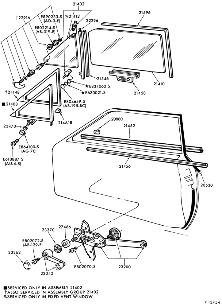 Схема BODY SIDES AND QUARTER-Window parts (front door)