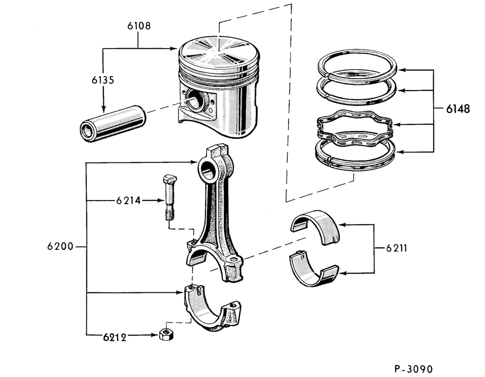 Схема 6 CYL. 3.3L (200 C.I.D.)-Piston and connecting rod