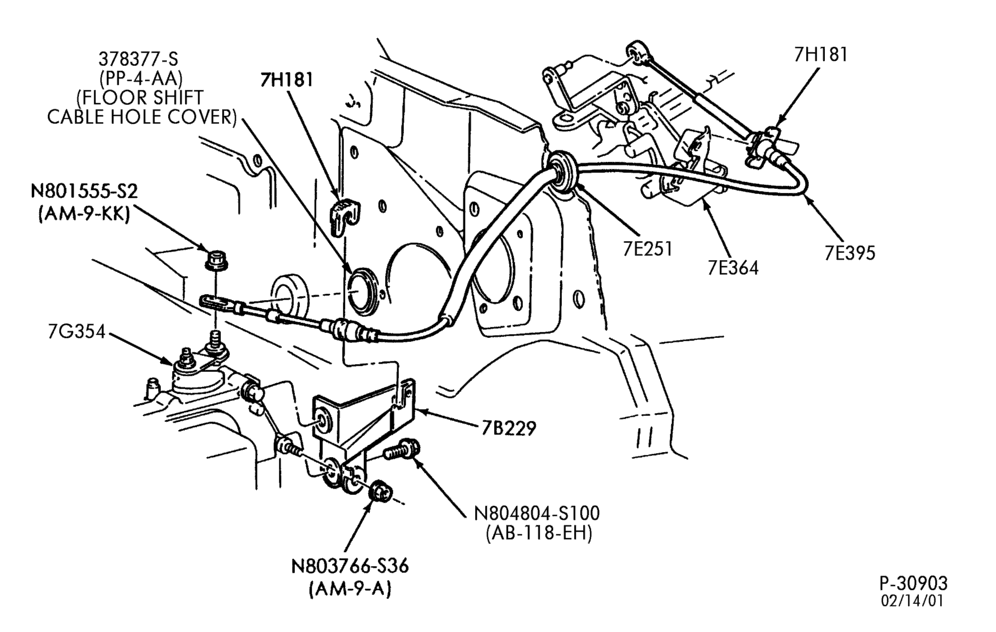 Схема AX4S TYPE - EXTERNAL PARTS-Shift controls