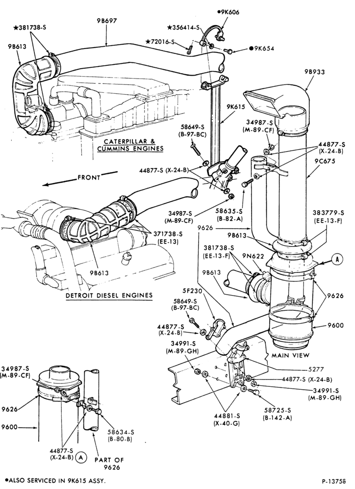 Схема CATERPILLAR 3406-(dry type) CL-CLT900-frame mounted (Donaldson)