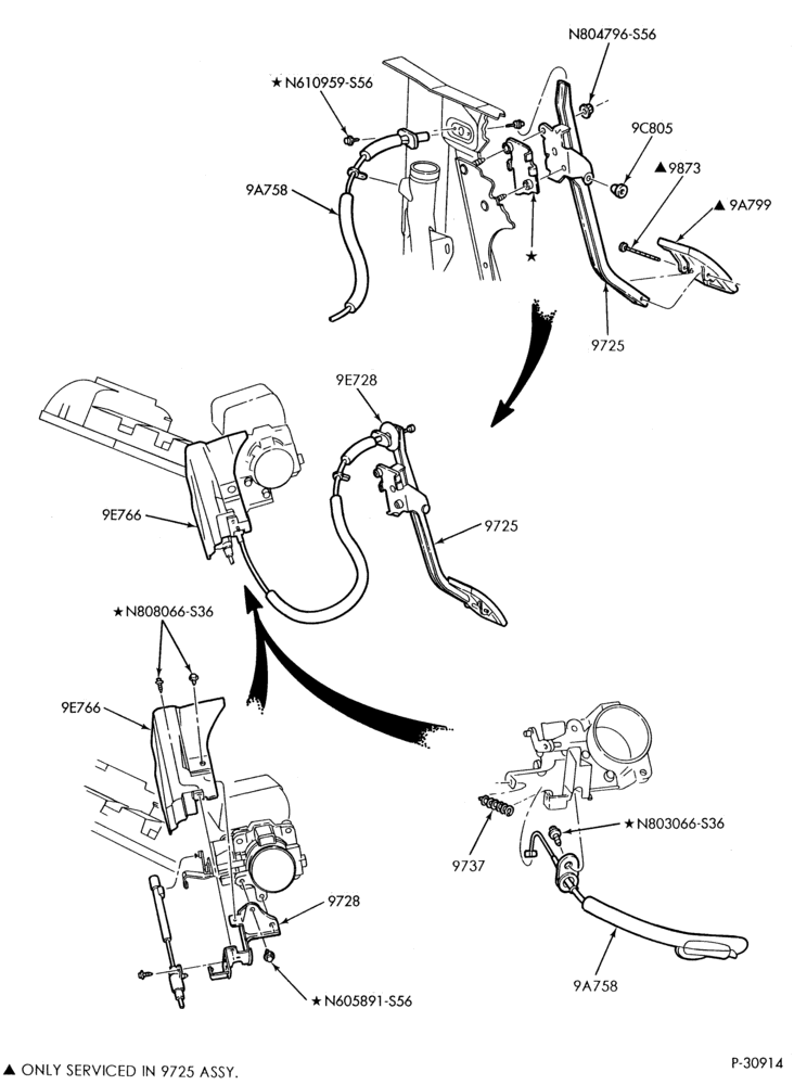 Схема 6 CYL. 3.0L - DOHC-Accelerator linkage