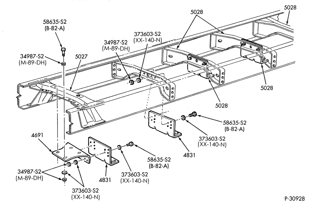 Схема DRIVELINE SUPPORT BRACKETS-DRIVELINE SUPPORT BRACKETS- 8.50 frame-F-FT700/900