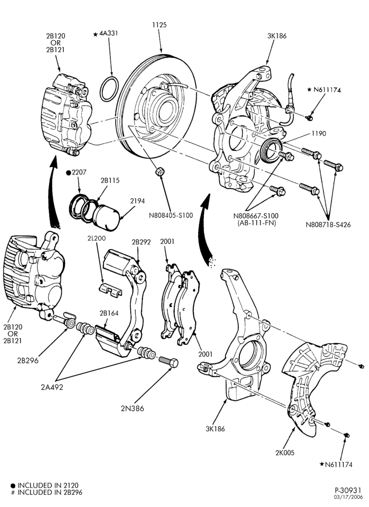 Схема BRAKES-Brake assembly - front - 4x4-F150