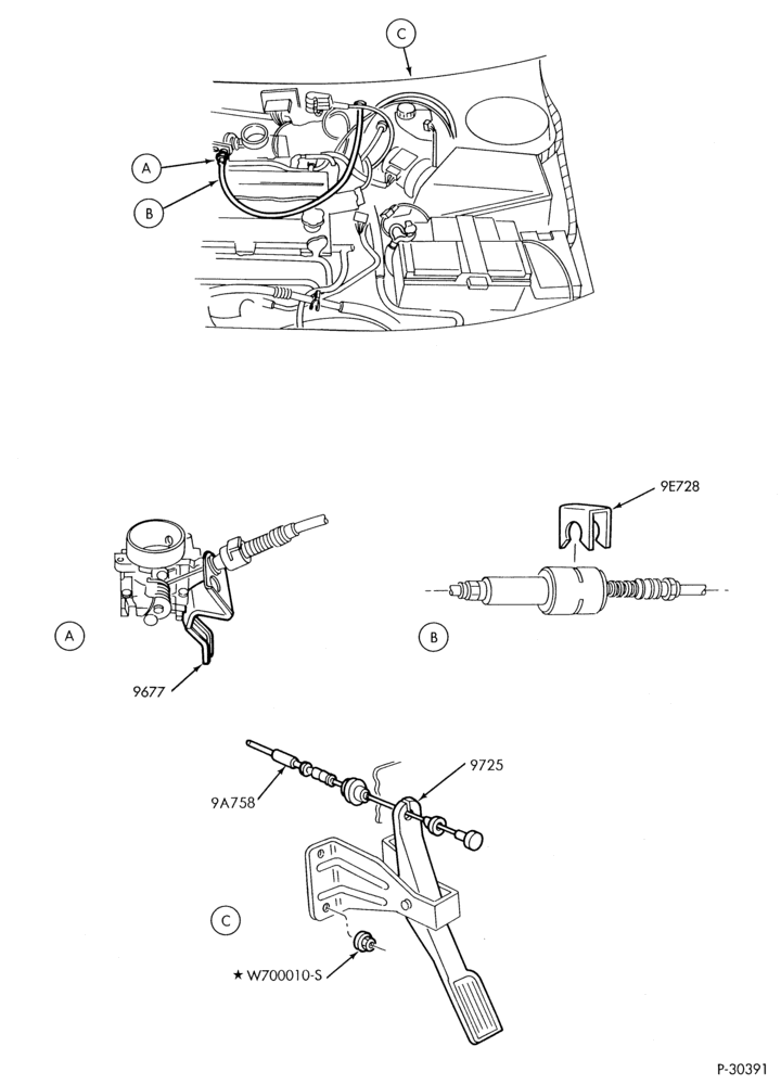 Схема 4 CYL. 2.0L-Accelerator linkage - without speed and/or traction control