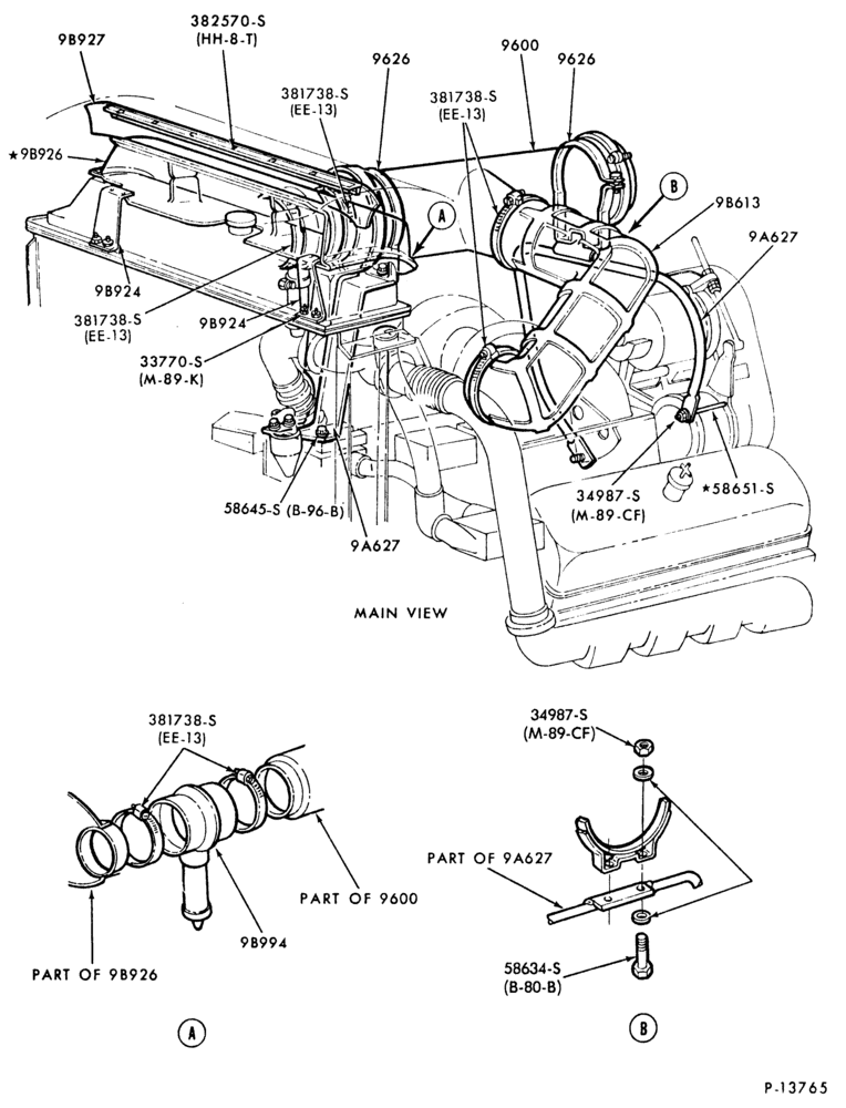Схема DETROIT 8V-71-(dry type) CL-CLT900- (8V-71T)-engine mounted- (Donaldson)