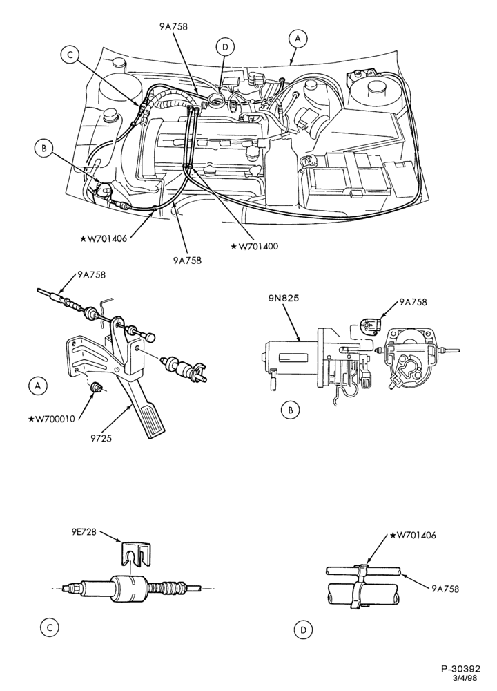 Схема 4 CYL. 2.0L-Accelerator linkage - with speed and/or traction control