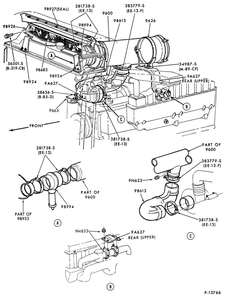 Схема CUMMINS NH, NHC, NTC, PT-(dry type) CL-CLT900- (NTC-290, NTC-350)-engine mounted (Donaldson)