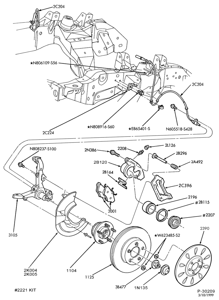 Схема BRAKES-Brake assembly - disc rear - with anti-lock